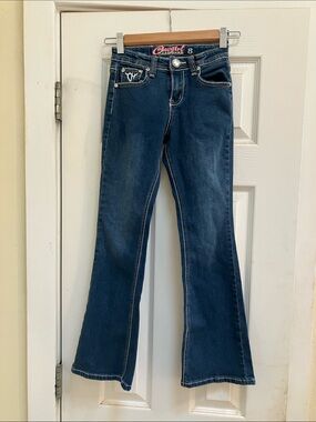 Cowgirl Hardware Girls Dark Blue Bootcut Jeans